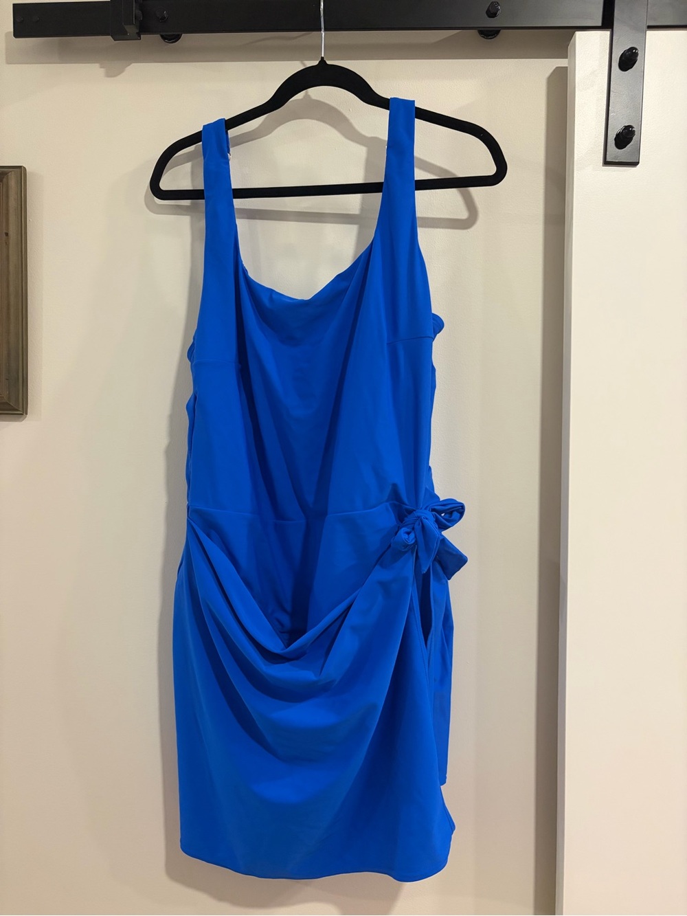 Time and Tru Royal Blue Sleeveless Draped Knot Swim Mini